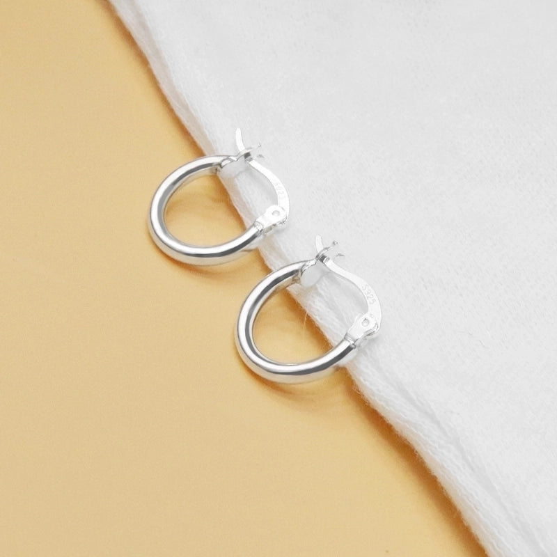 1 Pair 925 Sterling Silver Solid Color Earrings