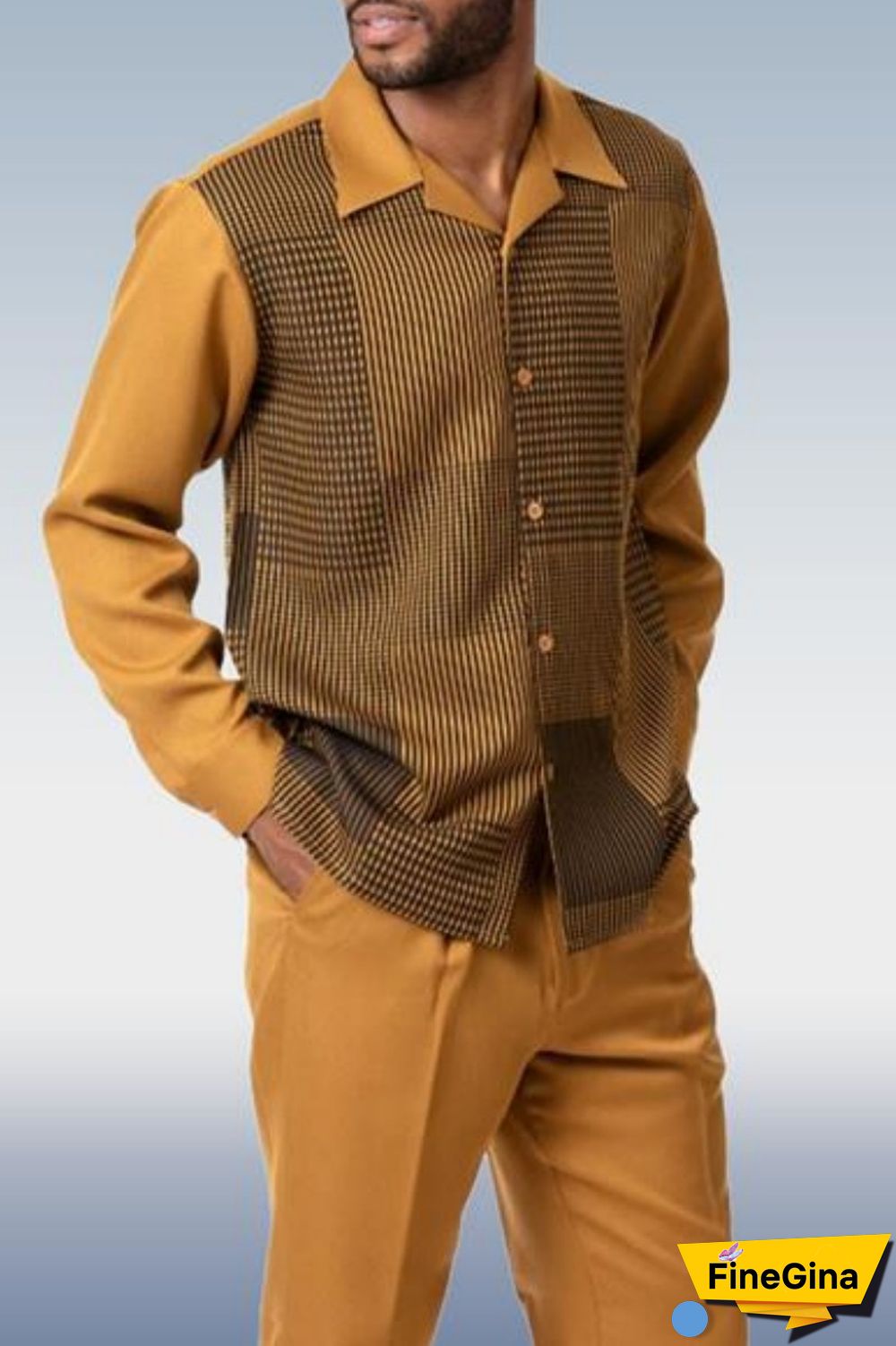 Earth Yellow Walking Suit 2 Piece Long Sleeve Set