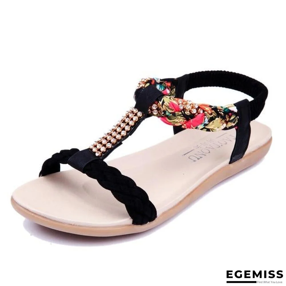 Women Summer Fashion Beach Sandals Comfortable Flats Sandals | EGEMISS