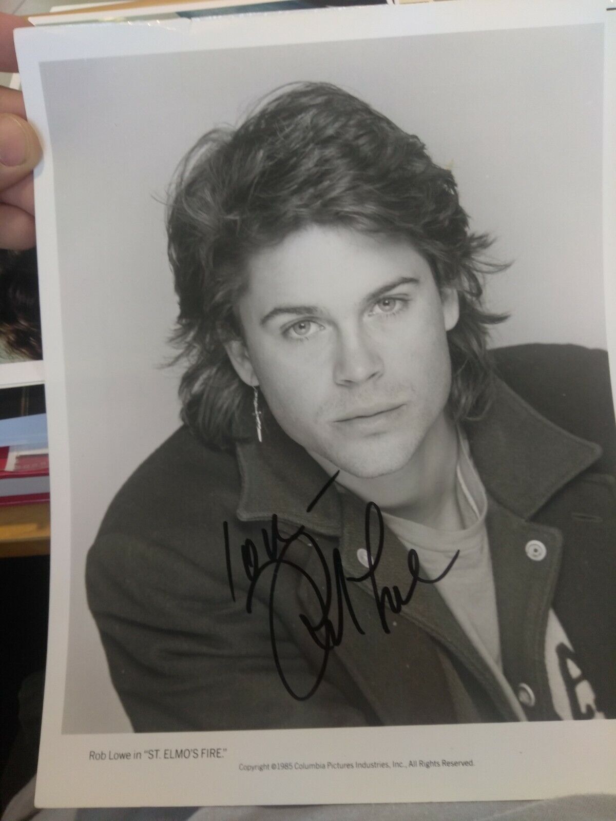 Rob Lowe - signed 8x10 - St. Elmo's Fire