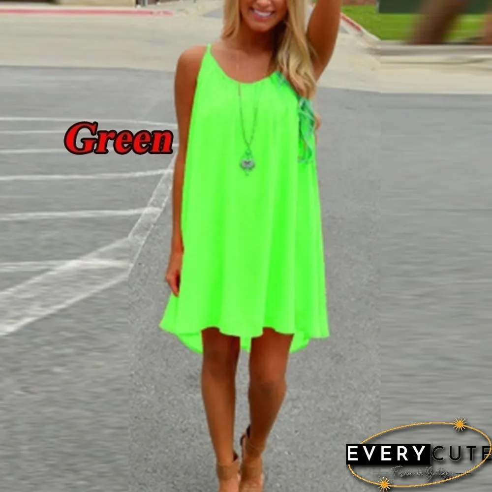 Summer Casual Sleeveless Evening Party Backless Beachwear Sexy Womens Mini Dress