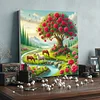 Framed Diamond Painting - Full Round Drill - Flowering Tree (25x25cm)