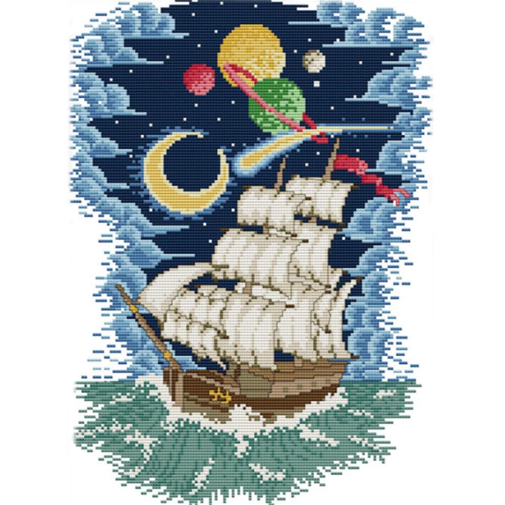 

Scenery - 14CT Stamped Cross Stitch - 42x31cm, 501 Original