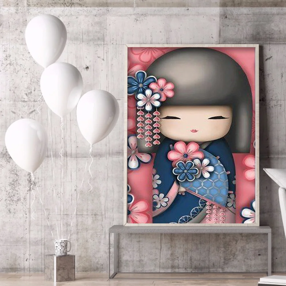 Diamond Painting - Full Round Drill - Kokeshi Doll