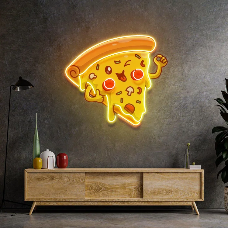 Joyful Pizza Led Neon Acrylic Artwork Fast Food Sign