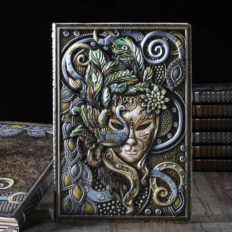 Fromthenon European Style A5 Notepad Three Dimensional Business PU Hardcover Notebook Office Writing Supplies
