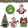 4pcs/set Christmas Diamond Painting PDIY Hanging Photo Frame Pendant Trees Decoration 