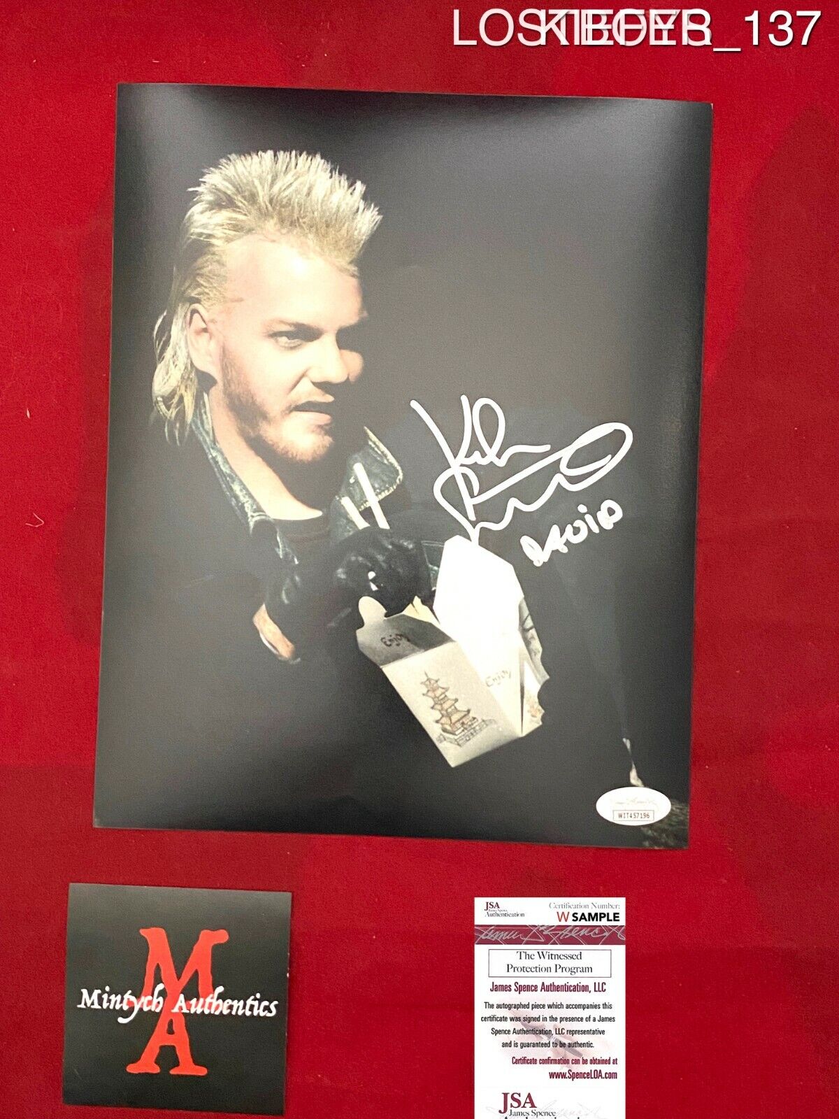 KIEFER SUTHERLAND AUTOGRAPHED SIGNED 8x10 Photo Poster painting! THE LOST BOYS! DAVID! JSA!