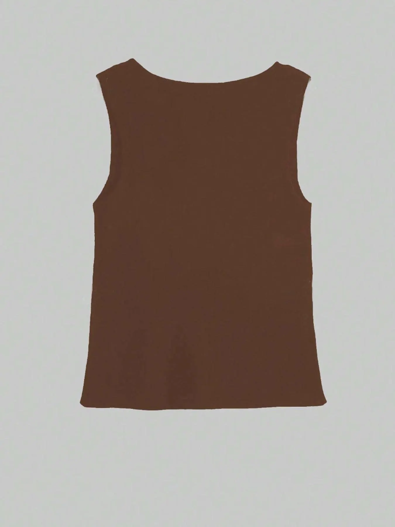 Women's Plain Metal Button Design Elegant Fitted Sweater Vest, Casual Sleeveless Round Neck Knit Top for Spring, Fashion Women's Knitwear for Daily Wear Women's Plain Metal Button Design Elegant Fitted Sweater Vest, Casual Sleeveless Round Neck Knit Top for Spring, Fashion Women's Knitwear for Daily Wear