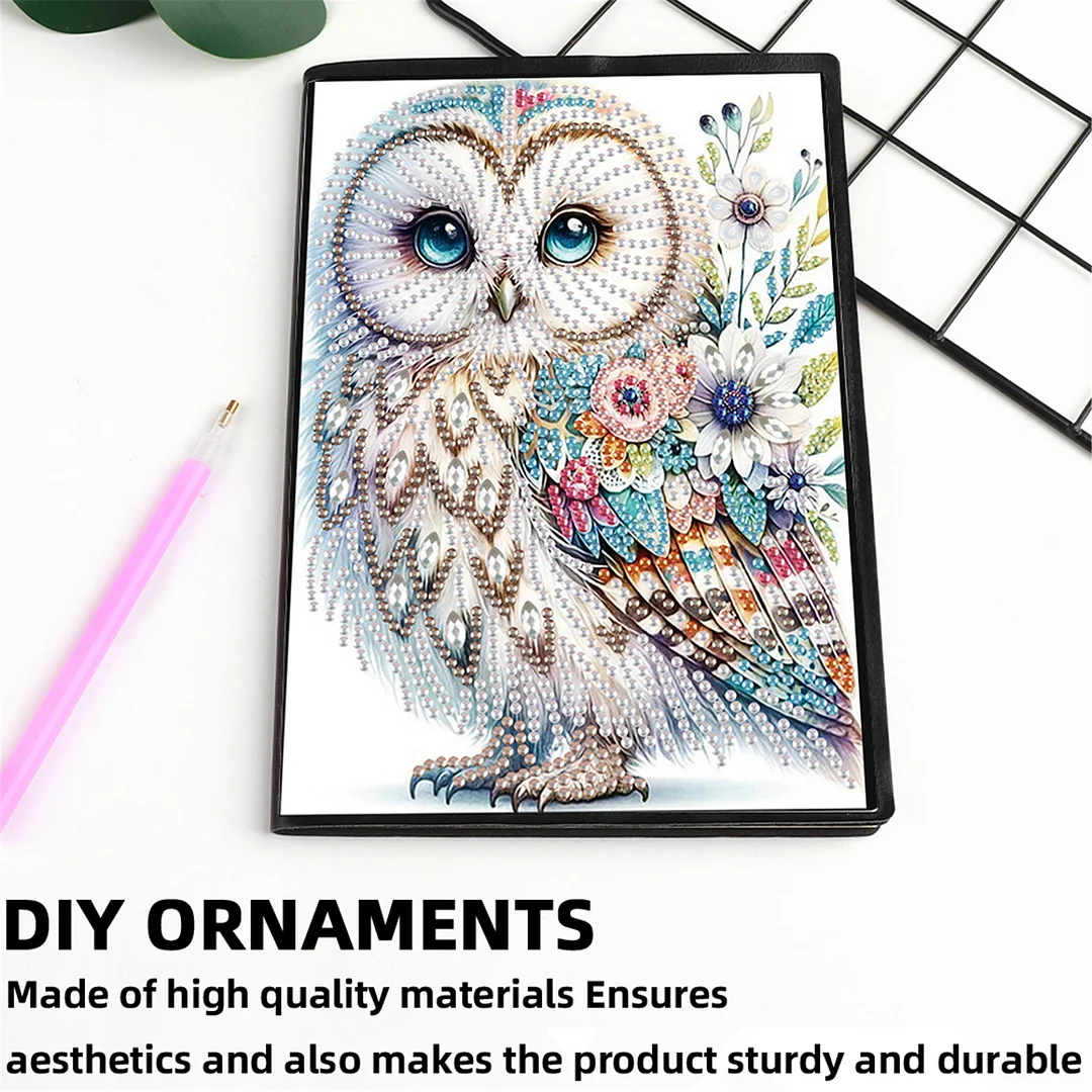 2pcs Owl Partial DIY 50 Pages A5 Diamond Painting Notebook for Study Drawing