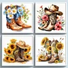 (Multi-Style) Flowers Boots And Cowboy Hat-11CT Stamped Cross Stitch 40*40cm/15.75*15.75in
