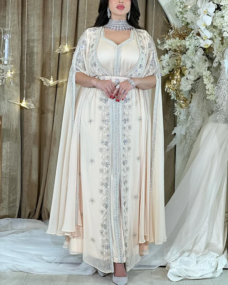 Women's Long Sleeve Mesh Embroidered Dress