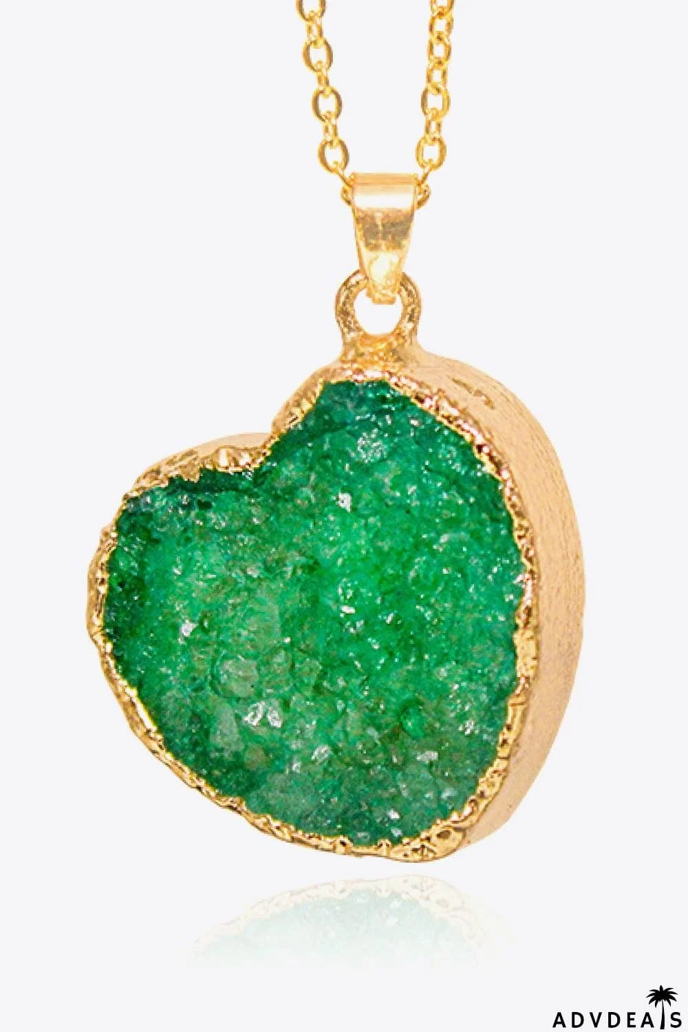 Contrast Heart Druzy Pendant