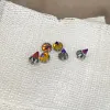 Color-Changing Tapered Titanium Alloy F136 Earrings, Angel Bites Devil Stud