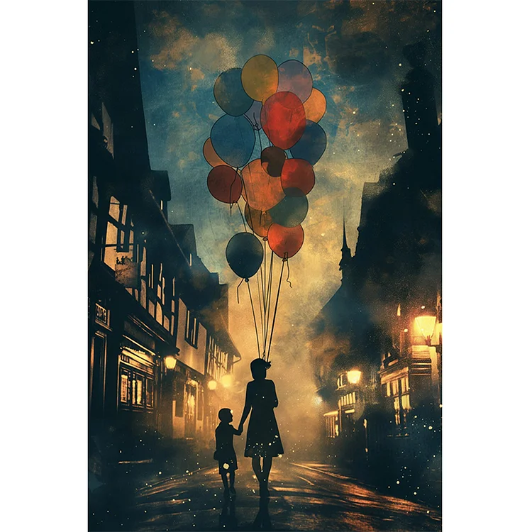Balloon·Mother And Child 40*60CM (Canvas) Full Round Drill Diamond Painting gbfke
