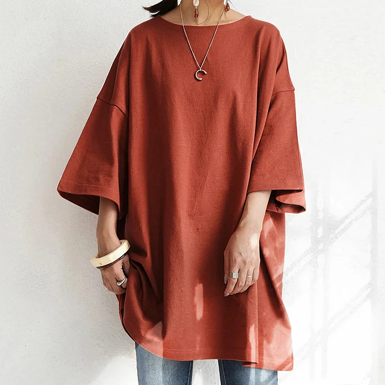 Casual Loose Solid Color T-Shirt