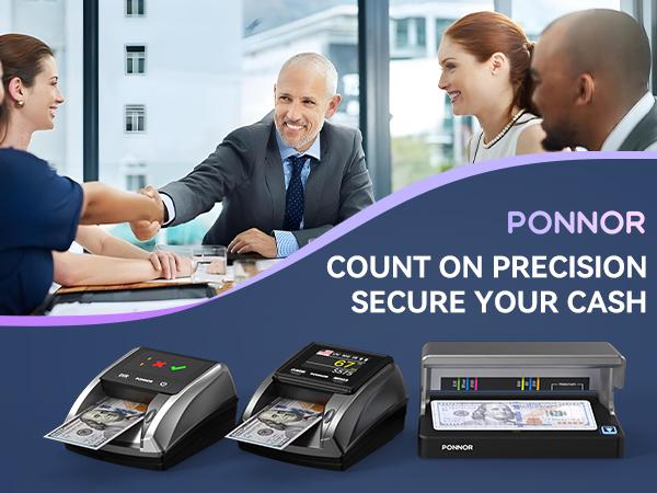 Product Introduction of PONNOR AL-135T Counterfeit Bill Detector Money counting Checker Machine with 3" Digital Screen, Total Value Add Function, 4-Way Orientation & Pass/Fail Indicator Mode, Compatible with USD/EUR/CAD/MXN 11