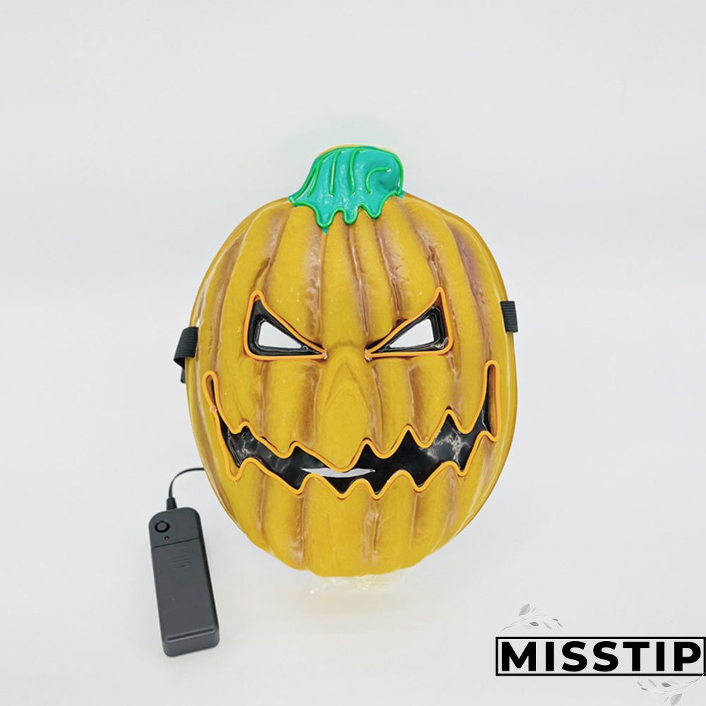 Red Green Halloween Pumpkin Light Up Mask