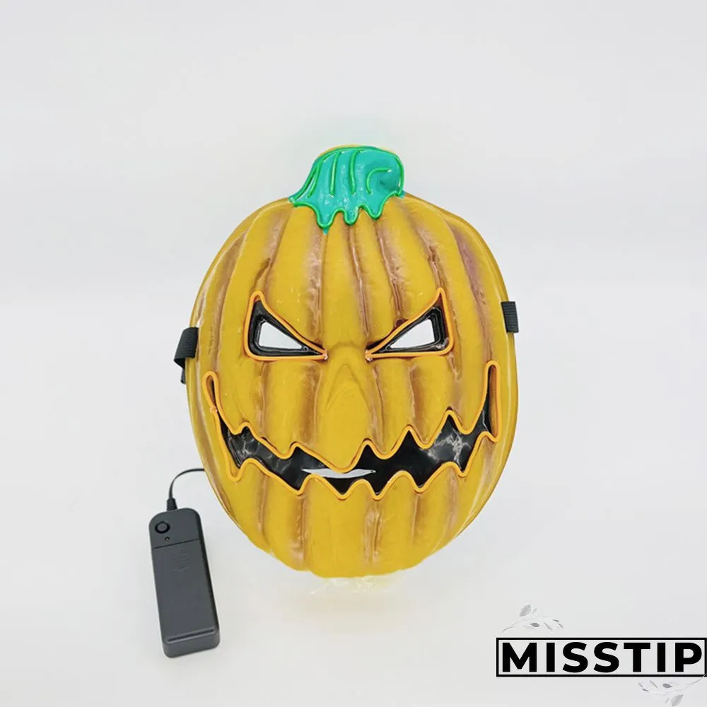 Red Green Halloween Pumpkin Light Up Mask