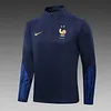 2023 France Half-Pull Training Suit Black Football Shirt 1:1 Thai Quality Set