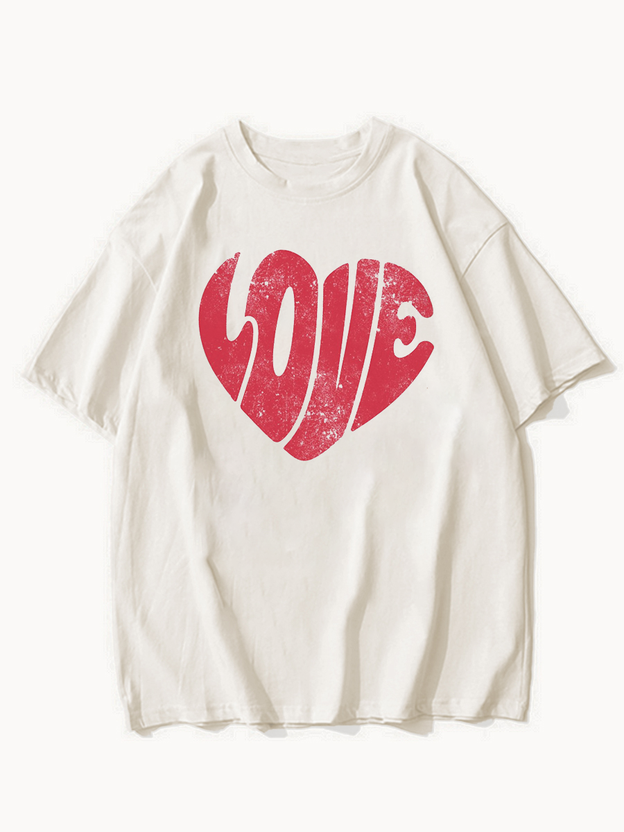 Oversized Retro Love T-shirt ctolen