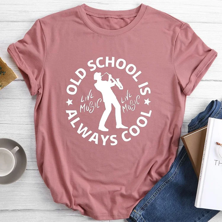 Old School Is Always Cool For Jazz Lovers Round Neck T-shirt