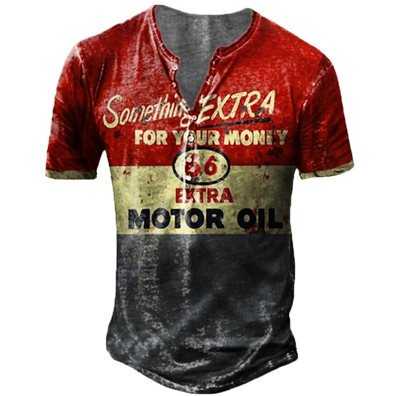 Men's Outdoor Route 66 Motor Oil Print T-Shirt-Compassnice®
