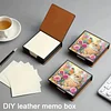 Diamond Painting PU Cats Flowers Note Box with 160 Sheets for Office Home