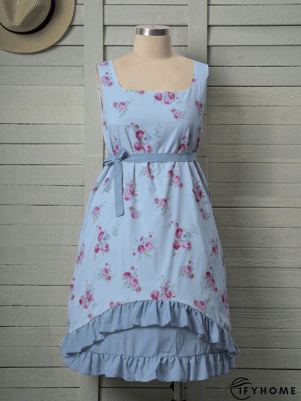 Casual Sleeveless Plus Size Printed Dress | IFYHOME