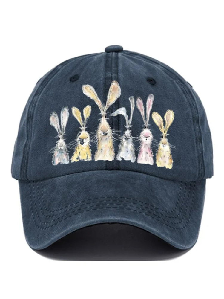 Comstylish Casual Cute Bunny Print Hat