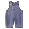 Baby Easter Outfit Denim Overall Pants Bunny Ear Romper with Pom Pom Tail Jeans Jumpsuit Cute Rabbit Ear Overalls for Toddler Boy Girl