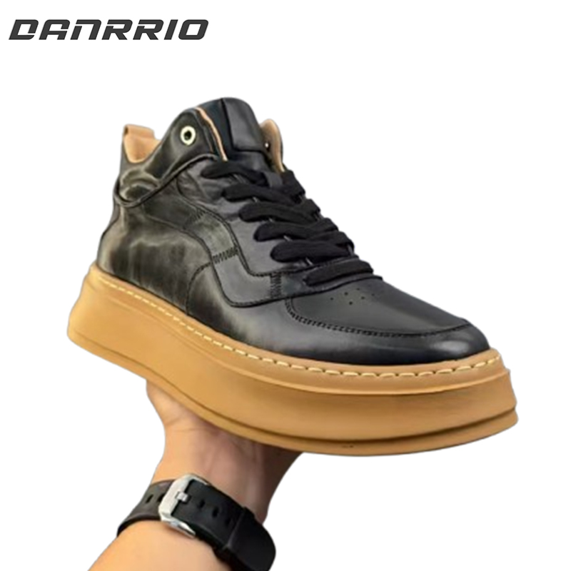 DANRRIO Handmade Retro Mid-top Horsehide Casual Sneakers  DANRRIO.COM DANRRIO