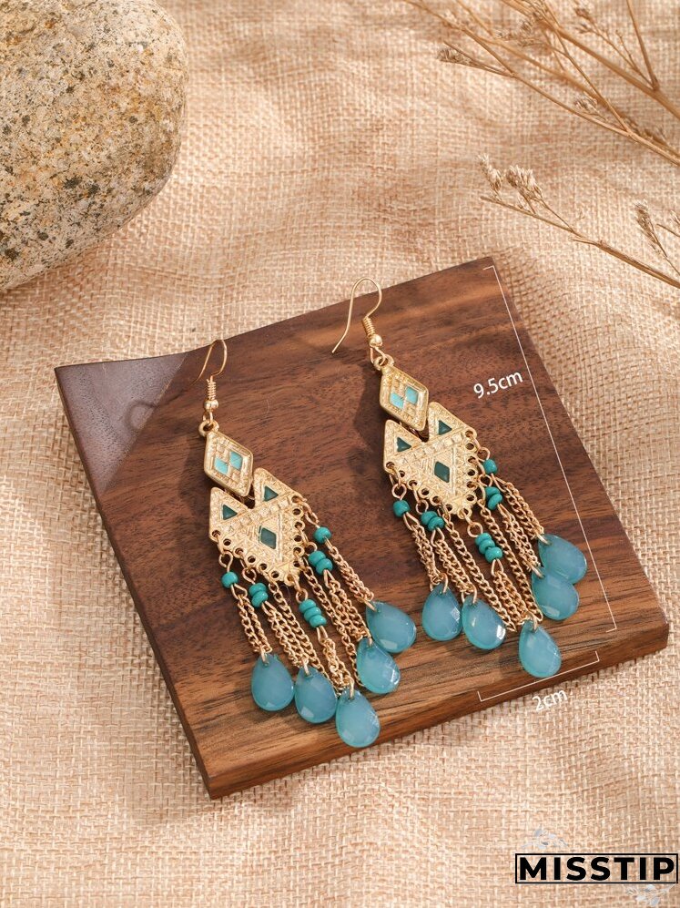 Vintage Geometric Drop Earrings