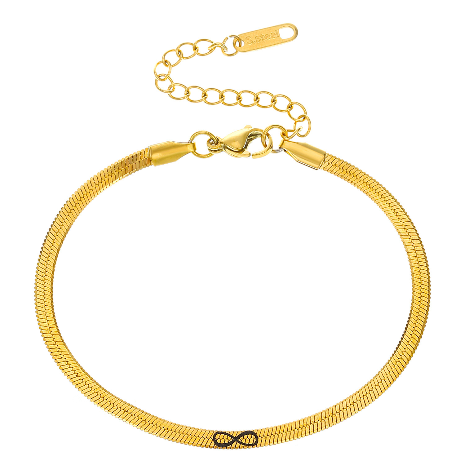 Infinity Symbol Number 8 M&ouml;bius Ring Gold Plated Bracelet