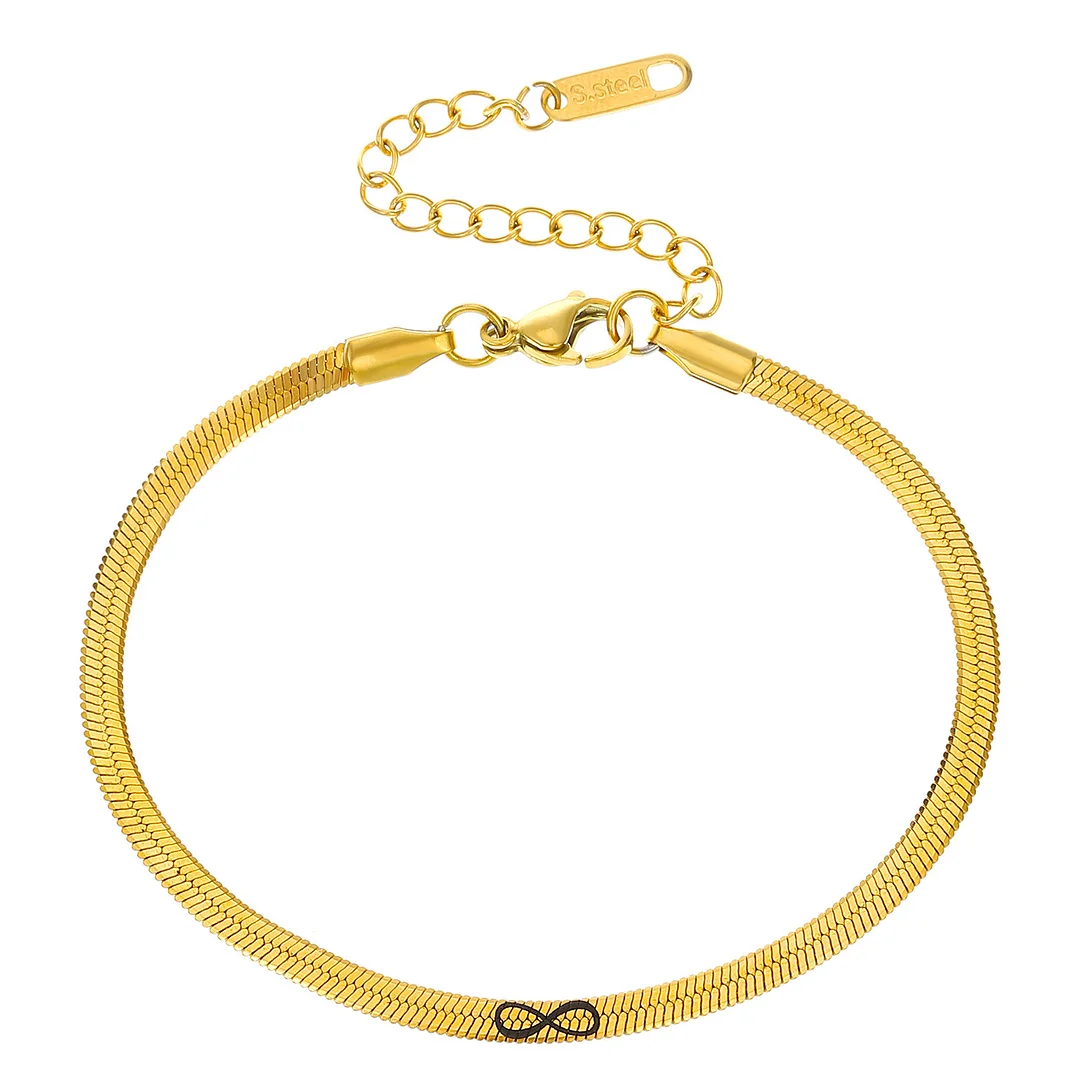 Infinity Symbol Number 8 Möbius Ring Gold Plated Bracelet