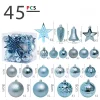 45PCS Christmas Tree Hanging Decor Balls Set