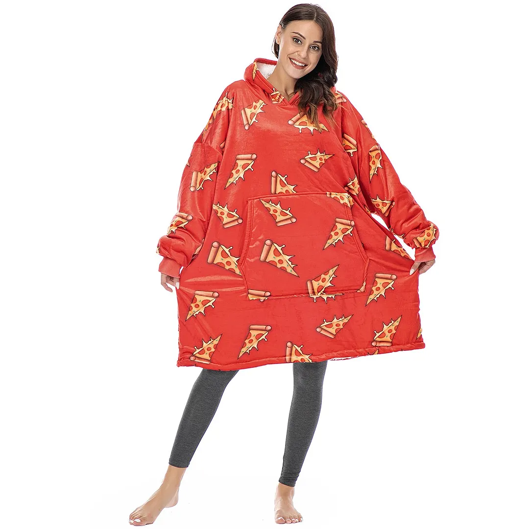 Oversized Hoodie Blanket with Sleeves Men Women Sweatshirt Winter Fleece Streetwear Sherpa Giant Hoodies sudaderas con capucha