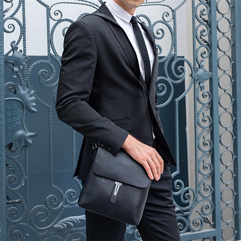 Casual Shoulder Bag Leather Business Simple Flap Type Crossbody Bag