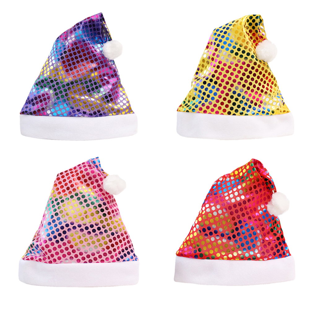 

Colorful Santa Claus Sequins Hat Christmas Decoration Cap for Kids Gifts, Pink, 501 Original