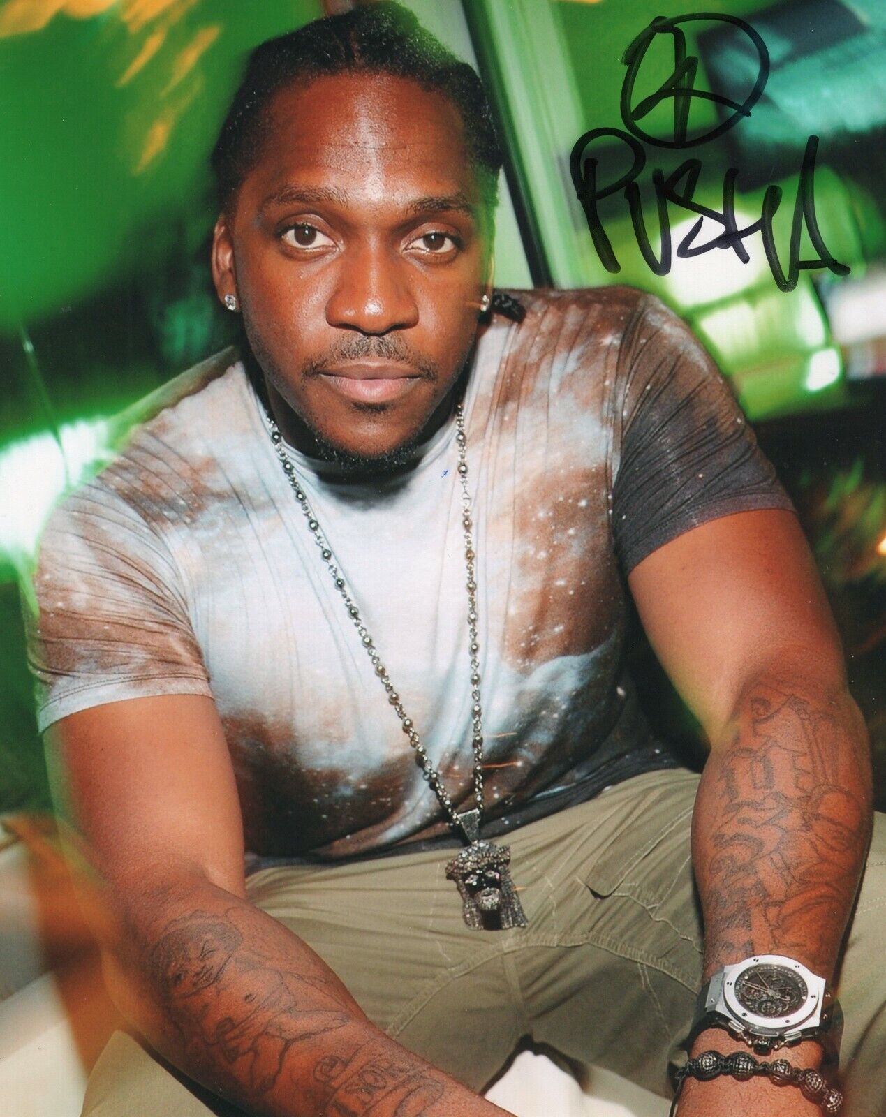 Pusha T Signed 8x10 Photo Poster painting w/ COA Rapper Daytona My Name Is My Name #2