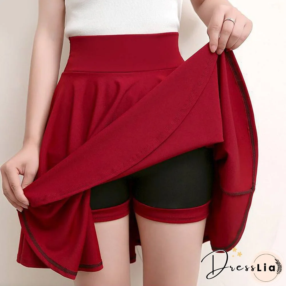 Fashion Kawaii A-line Mini Skirts Women Summer Elegant High Waist Elastic Dance Skirts New School Korean Style Skirt