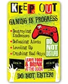 2pcs - Keep Out Gaming Progress Warning Vintage Metal Signs(12*16Inch)