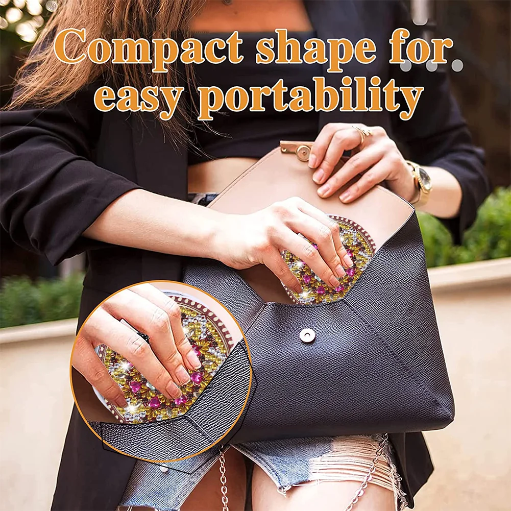 DIY Crystal Diamond Mirror Portable Datura Art Craft Set for Girl