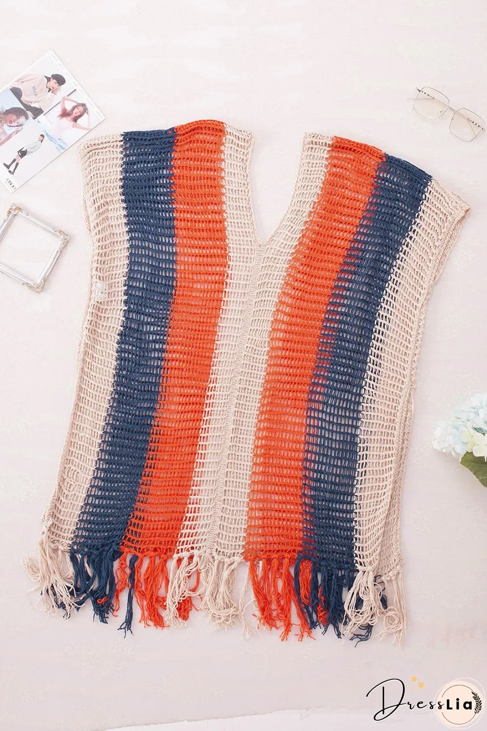 Tassel Crochet Beach Cover Up