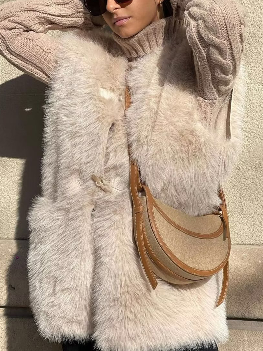 Fur Vest Versatile Solid Color Vest Jacket