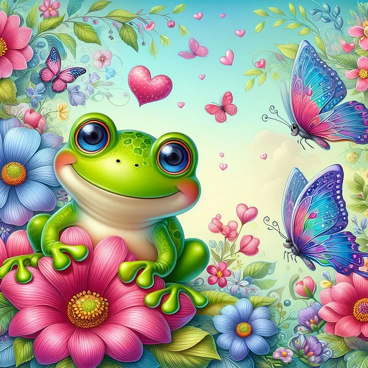 Flower Frog 30*30CM (Canvas) Full Round Drill Diamond Painting gbfke