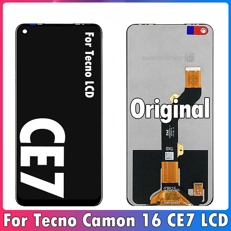 6.8inch Original For Tecno Camon 16 LCD CE7 Display Touch Screen Digitizer Assembly For Tecno CE7J LCD Repair Replacement Parts