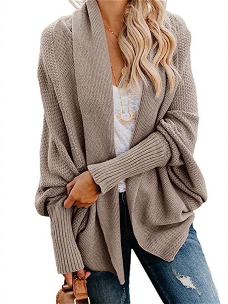 Women's Loose Long Sleeve Solid Knitting Sweater