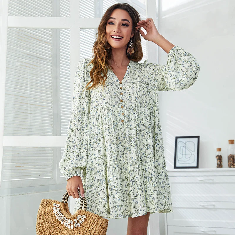 Ladies Vintage Oversize Loose Mini Dress