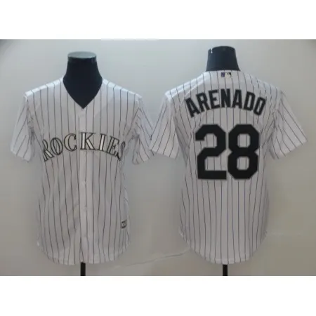 Men's Colorado Rockies #28 Nolan Arenado White Cool Base Stitched MLB Jersey C2XQ